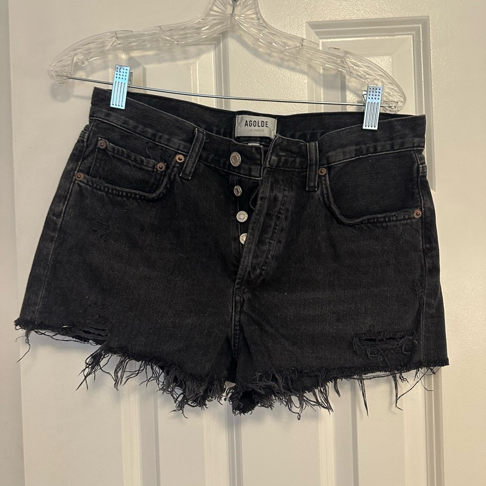 AGOLDE Parker Cutoff Shorts in Black